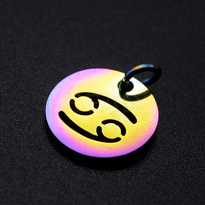Rainbow Color Ion Plating(IP) 201 Stainless Steel Charms STAS-Q201-JN166-4-1