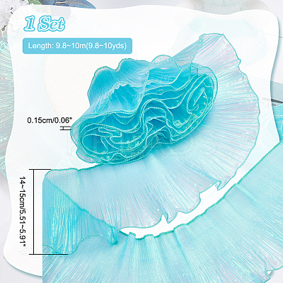 Gradient Color Organza Pleated Lace Ribbon DIY-GA0005-88A-1