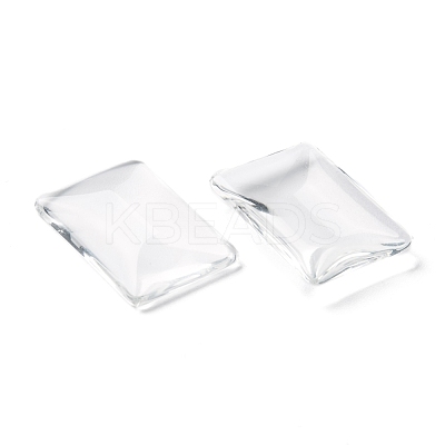 Transparent Rectangle Glass Cabochons X-GGLA-R025-25x18-1