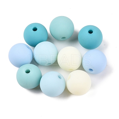 Rubberized Style Imitated Silicone Acrylic Beads MACR-T048-01C-12-1