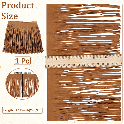 1Pc Suede Fabric Tassels Ribbon OCOR-GF0005-60B-03-1