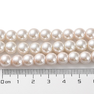 (Defective Closeout Sale: Fading) Baking Paint Pearlized Glass Pearl Round Bead Strands LS-HY-XCP0001-12-1