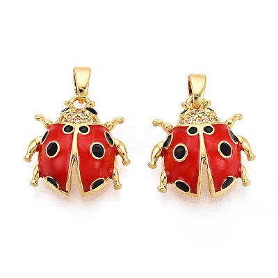 Brass Micro Pave Cubic Zirconia Pendants KK-N257-58G-1