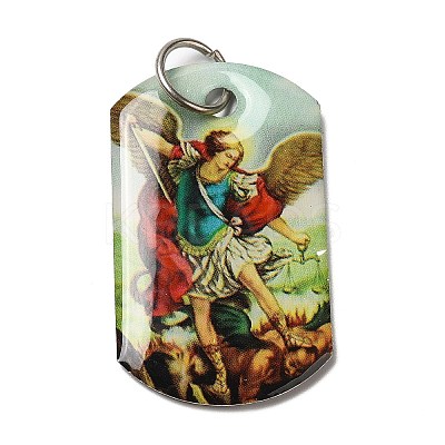 Rectangle Epoxy Resin Pendants LS-RESI-L038-04P-02-1