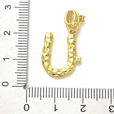 Rack Plating Brass Micro Pave Cubic Zirconia European Dangle Charms KK-L210-015G-U-1