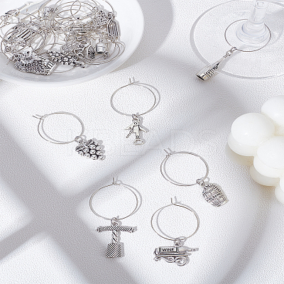 Tibetan Style Alloy Wine Glass Charms AJEW-LP00002-1