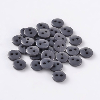 2-Hole Flat Round Resin Sewing Buttons for Costume Design BUTT-E119-34L-01-1