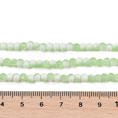 Frosted Crackle Glass Beads Strands GLAA-U001-4mm-M09-1