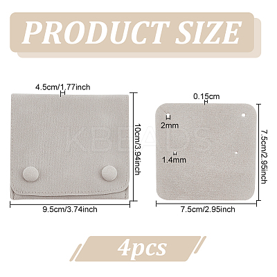 Lint Cloth Jewelry Gift Pouches with Snap Fastener ABAG-WH0045-08C-1