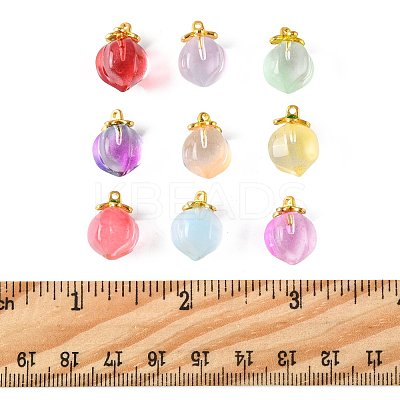 24Pcs 9 Colors Glass Pendants GLAA-FS0002-43-1