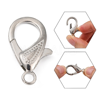 Zinc Alloy Lobster Claw Clasps LS-PALLOY-D008-P-1