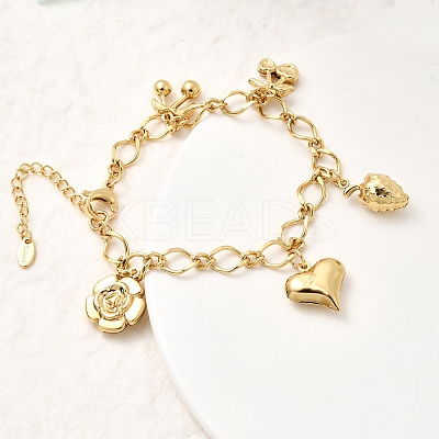 304 Stainless Steel Charm Bracelets BJEW-P368-06B-G-1