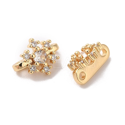 Christmas Brass Pave Clear Cubic Zirconia Slide Charms X-KK-G465-39G-1