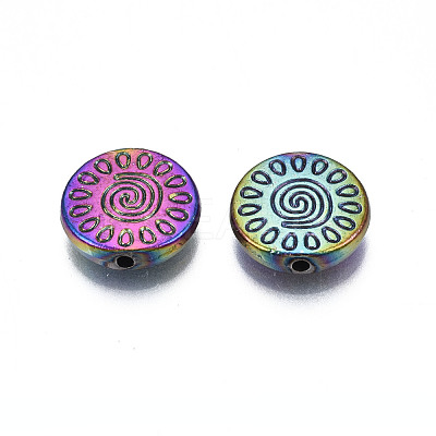 Rack Plating Rainbow Color Alloy Beads PALLOY-S180-362-1