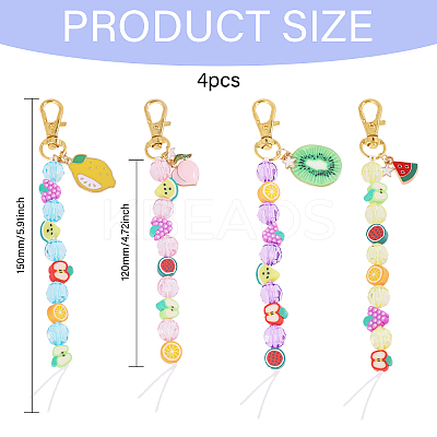 Fruit Polymer Clay & Acrylic & Alloy Enamel Locking Stitch Marker HJEW-CA00012-1