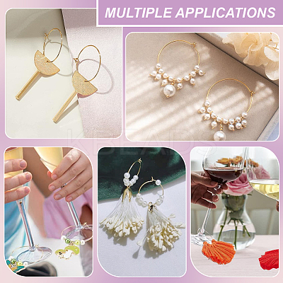 54Pcs 7 Styles Brass Hoop Earring Findings KK-BC0013-33G-1