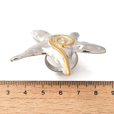 Starfish 304 Stainless Steel Finger Rings RJEW-G339-04P-1