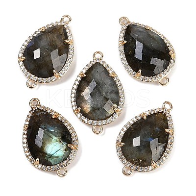 Natural Labradorite Faceted Teardrop Links G-B126-03G-04-1