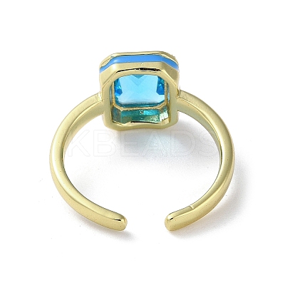 Rack Plating Real 18k Gold Plated Brass Cuff Rings RJEW-M159-01G-1
