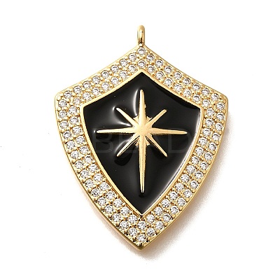 Brass Micro Pave Cubic Zirconia Pendants KK-U055-22G-1