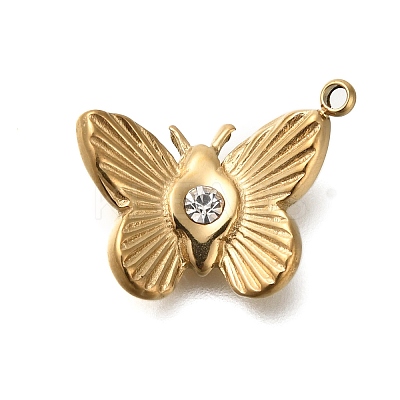 Ion Plating(IP) 304 Stainless Steel with Rhinestone Pendants STAS-Q335-13G-1