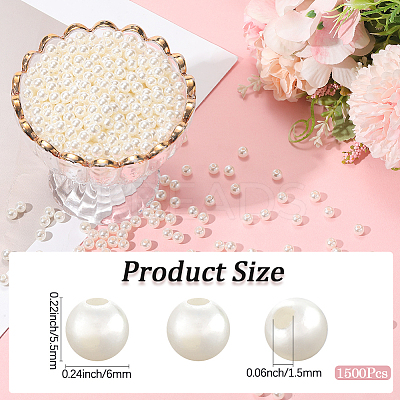 Imitation Pearl Acrylic Beads PEAR-LT0001-02E-1