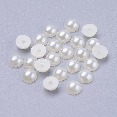 Half Round Domed Imitated Pearl Acrylic Cabochons OACR-H001-10-1