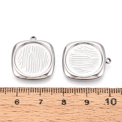 304 Stainless Steel Pendant Cabochon Settings STAS-T067-18P-1