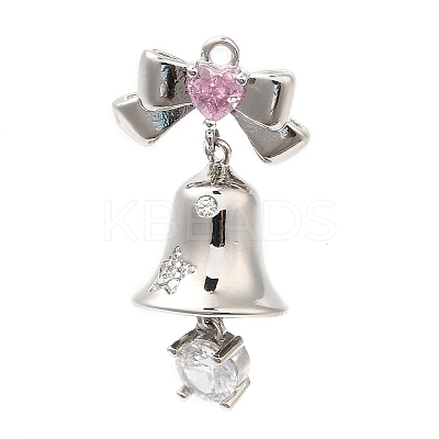 Rack Plating Brass Pave Cubic Zirconia Pendants KK-R150-03P-1