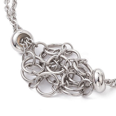 Non-Tarnish 304 Stainless Steel Macrame Pouch Braided Gemstone Holder Bracelet Making BJEW-JB09645-02-1