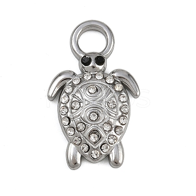 304 Stainless Steel with Rhinestone Pendants STAS-G363-06P-1