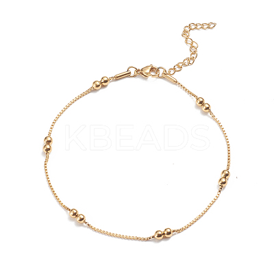 304 Stainless Steel Box Chain Anklets X-AJEW-G024-12G-1