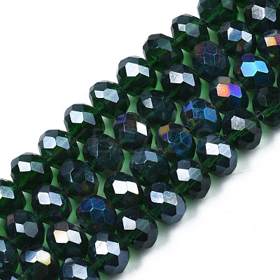 Electroplate Glass Beads Strands EGLA-A034-T8mm-B28-1