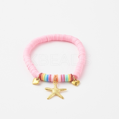 Handmade Polymer Clay Heishi Beads Stretch Bracelets BJEW-JB0001-CPQ-1