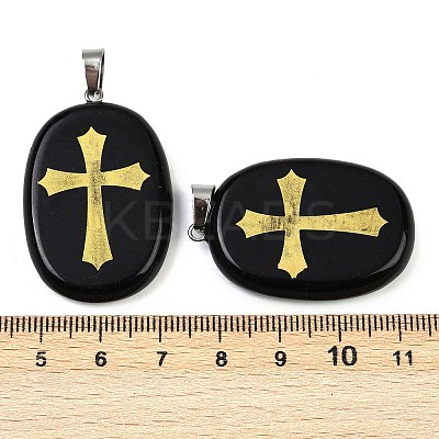 Natural Obsidian Pendants G-S392-01I-1