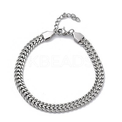 304 Stainless Steel Chains Bracelets BJEW-U017-02P-1