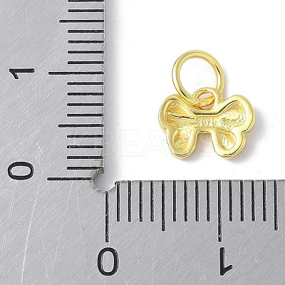 925 Sterling Silver Bowknot Charms STER-M093-01G-1