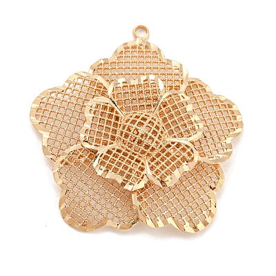 Rack Plating Brass Hollow Pendants KK-P244-04KCG-1