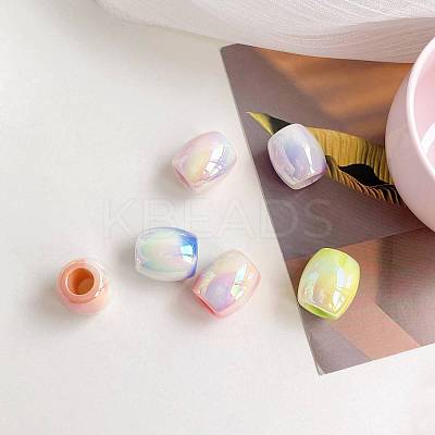 UV Plating Rainbow Iridescent Acrylic Beads PACR-I003-03-1