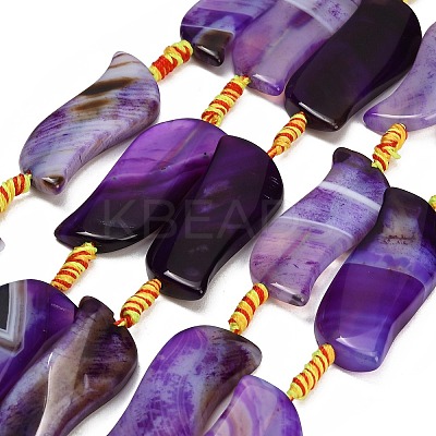 Dyed & Heated Natural Banded Agate Beads Strands GG-CBAB9C6-B02-01-1