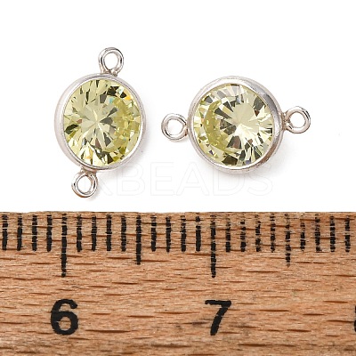 925 Streling Silver Pave Cubic Zirconia Birthstone Connector Charms STER-NH0001-80P-06-1