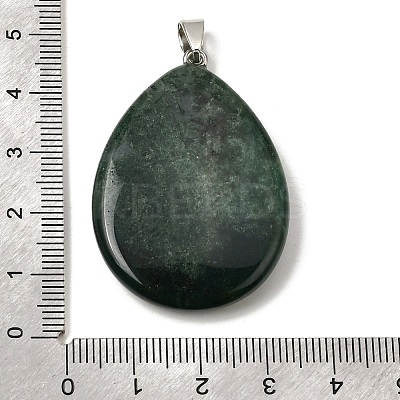 Natural Moss Agate Pendants G-F820-14P-18-1