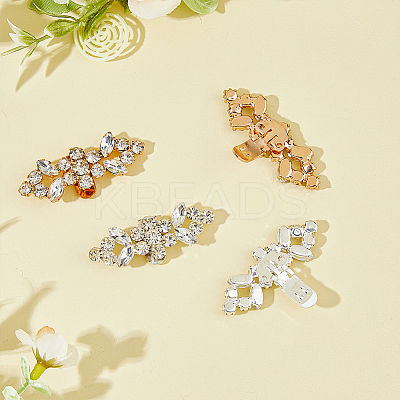 2 Pairs 2 Colors Detachable Flower Shoe Decoration AJEW-HY0001-15-1