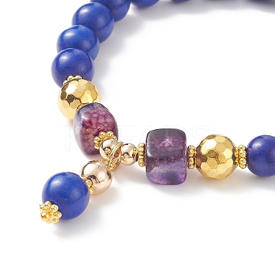 7Pcs 7 Style Natural & Synthetic Mixed Gemstone & Glass Seed Beaded Stretch Bracelets Set BJEW-JB08892-04-1
