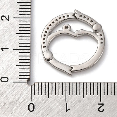 Flat Round Brass Micro Pave Cubic Zirconia Twister Clasps KK-P308-51P-1