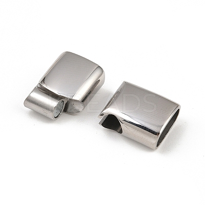 Tarnish Resistant Smooth 304 Stainless Steel Magnetic Clasps with Glue-in Ends LS-STAS-E055-10-1