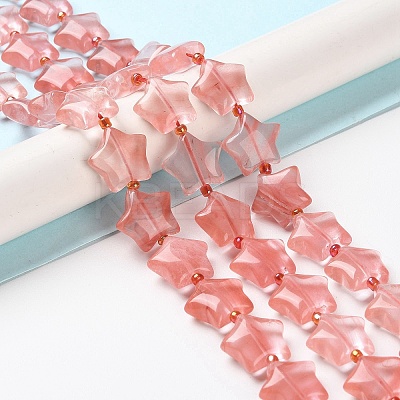 Cherry Quartz Glass Beads Strands G-NH0005-021-1