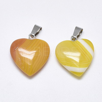 Natural Banded Agate/Striped Agate Pendants G-T122-24E-1