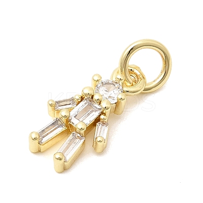 Brass Pave Clear Cubic Zirconia Pendants KK-G554-15G-1