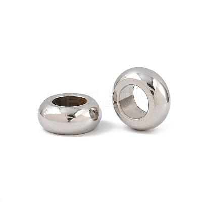 Tarnish Resistant Stainless Steel Large Hole Rondelle Beads STAS-Q175-02-1